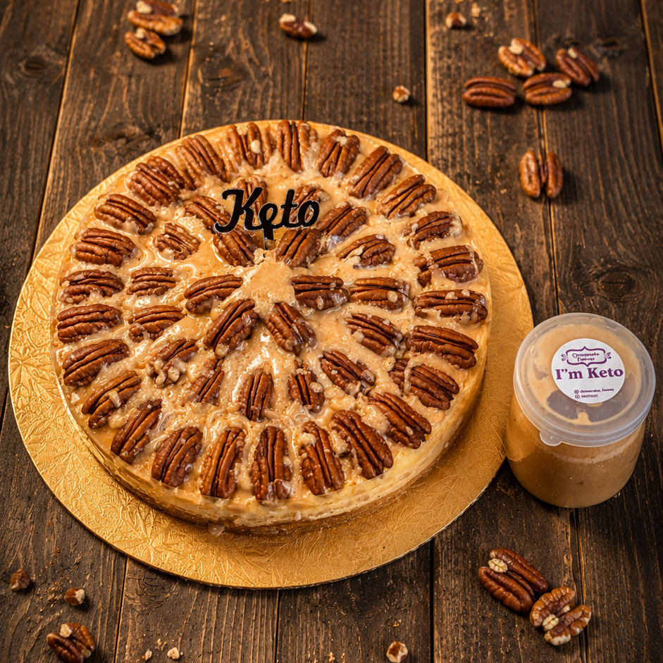 Keto Vanilla Cheescake - Pecan & Caramel