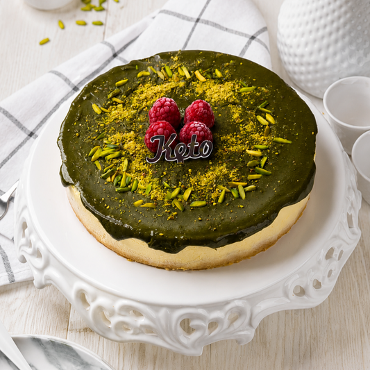 Keto Vanilla Cheesecake - Pistachio Spread